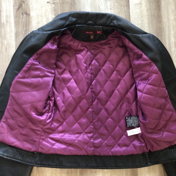 Leather Biker Jacket, Skotts, Vintage, Moto Jacket, Black, Distressed, Size S - Picture 15 of 16